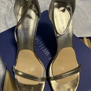 Stuart Weitzman Metallic Gold Heels